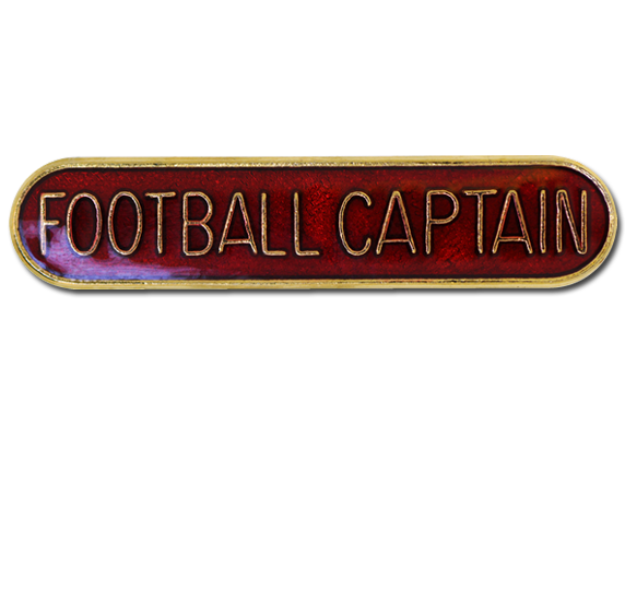 Football Captain Rounded Edge Bar Badge