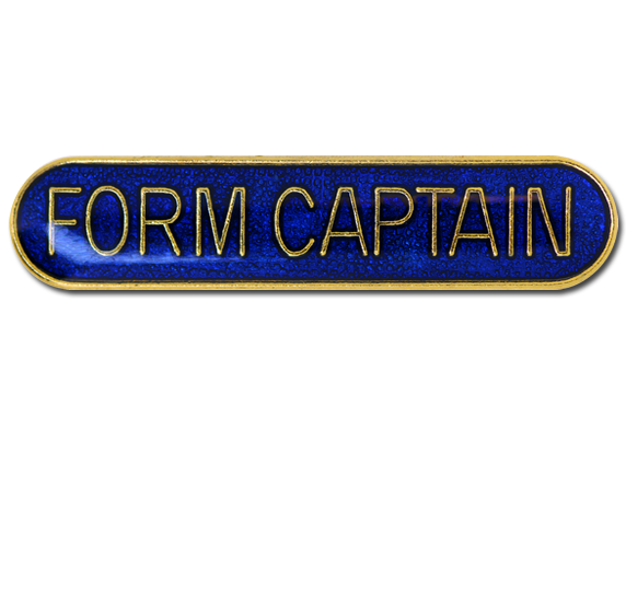 Swimming Captain Pin Badge in Blue Enamel With Rounded Edge 