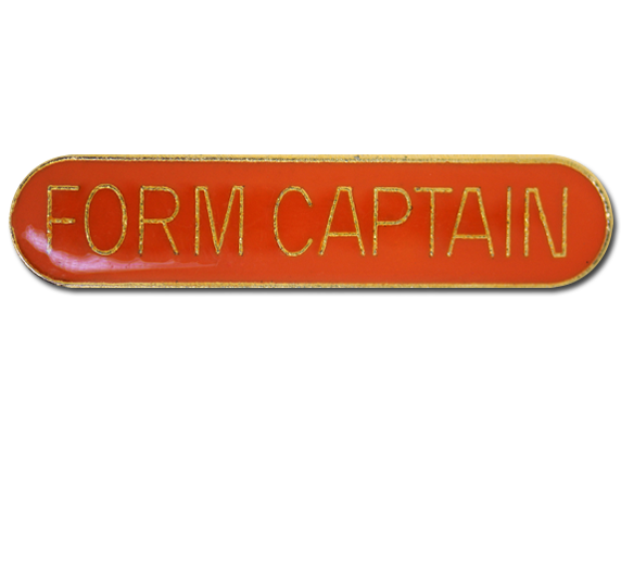 ! Orange Form Captain Rounded Edge Bar Badge