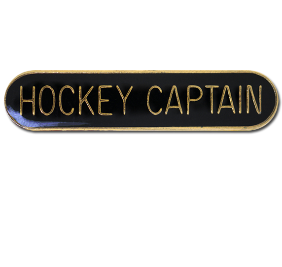 Hockey Captain Rounded Edge Bar Badge