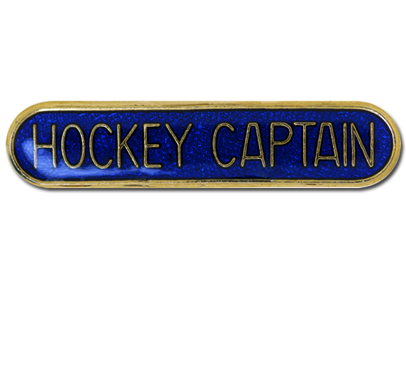 Hockey Captain Rounded Edge Bar Badge