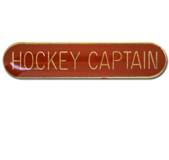 Hockey Captain Rounded Edge Bar Badge