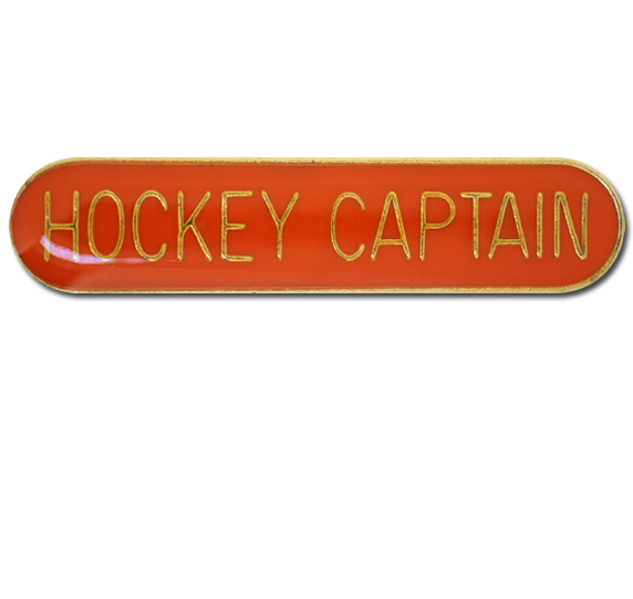 Hockey Captain Rounded Edge Bar Badge