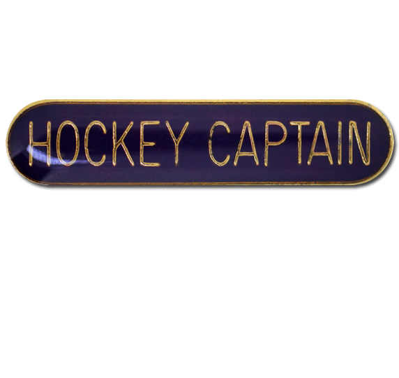 Hockey Captain Rounded Edge Bar Badge