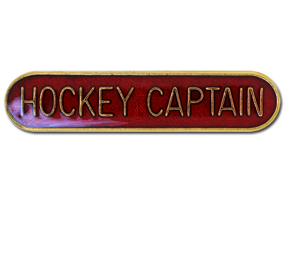 Hockey Captain Rounded Edge Bar Badge