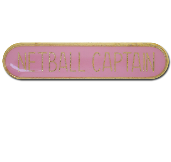 Netball Captain Rounded Edge Bar Badge