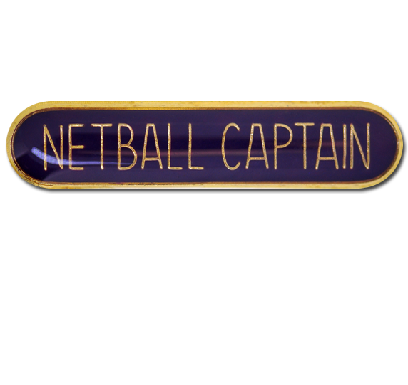 Netball Captain Rounded Edge Bar Badge