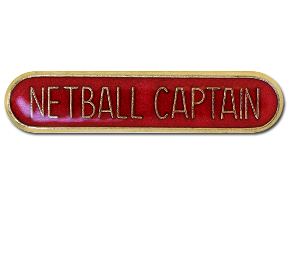 Netball Captain Rounded Edge Bar Badge