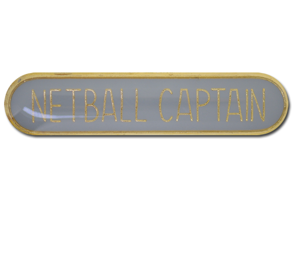 Netball Captain Rounded Edge Bar Badge