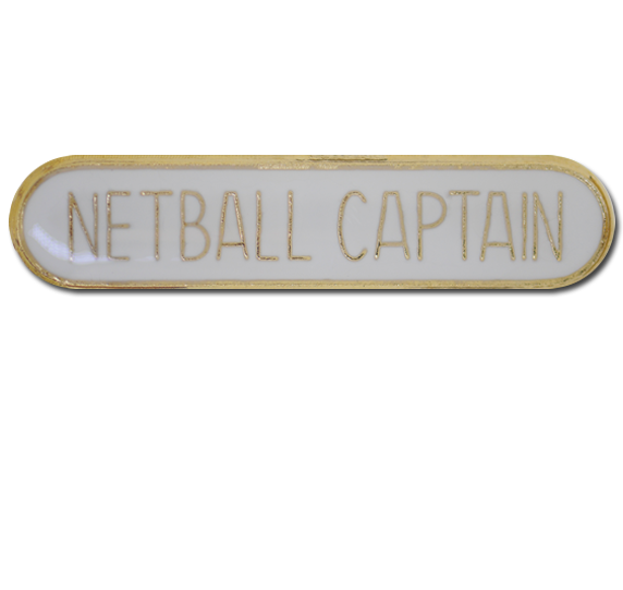 Netball Captain Rounded Edge Bar Badge