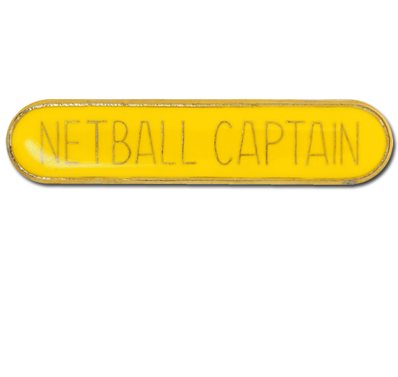 Netball Captain Rounded Edge Bar Badge