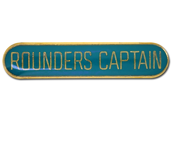 Rounders Captain Rounded Edge Bar Badge