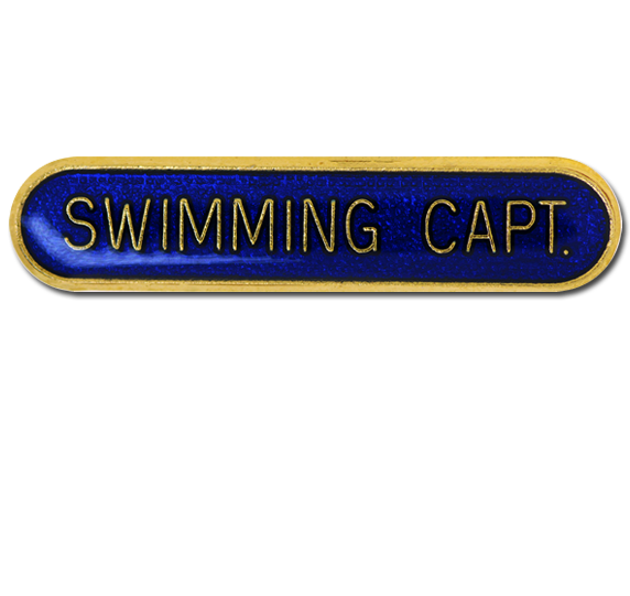 Swimming Capt Rounded Edge Bar Badge