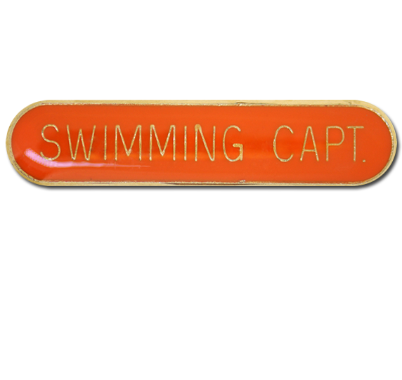 Swimming Capt Rounded Edge Bar Badge