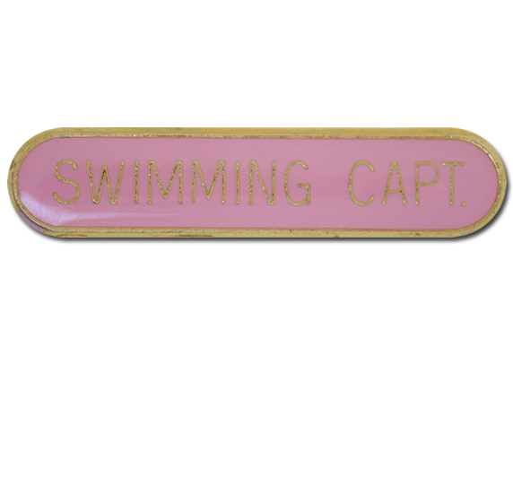 Swimming Capt Rounded Edge Bar Badge