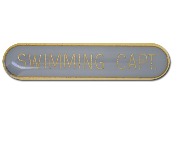 Swimming Capt Rounded Edge Bar Badge