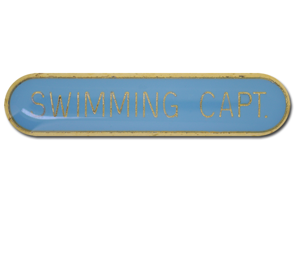 Swimming Capt Rounded Edge Bar Badge