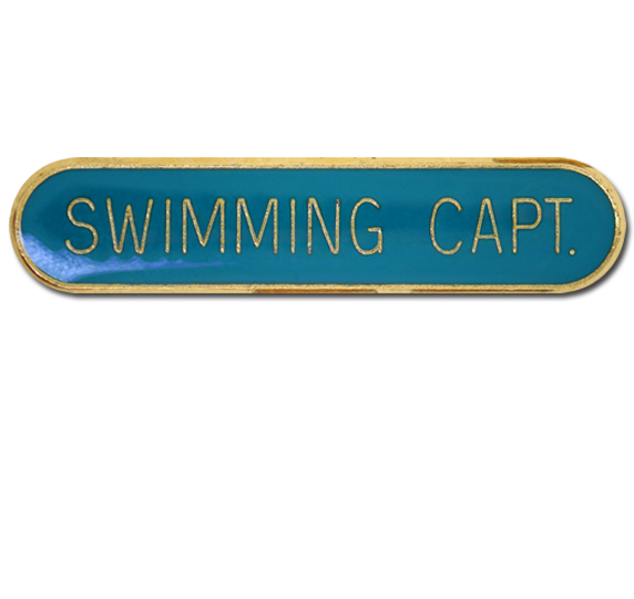 Swimming Capt Rounded Edge Bar Badge