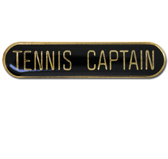 Tennis Captain Rounded Edge Bar Badge