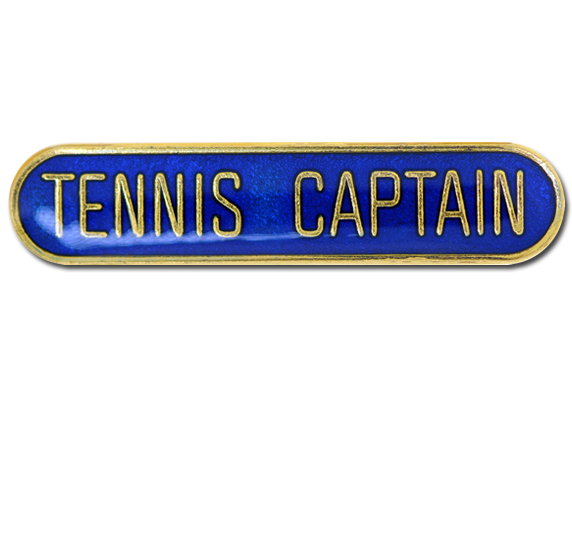 Tennis Captain Rounded Edge Bar Badge