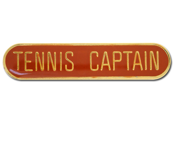 Tennis Captain Rounded Edge Bar Badge