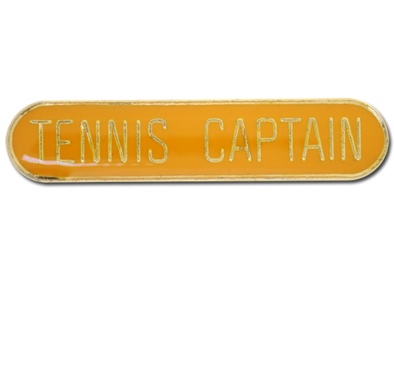 Tennis Captain Rounded Edge Bar Badge