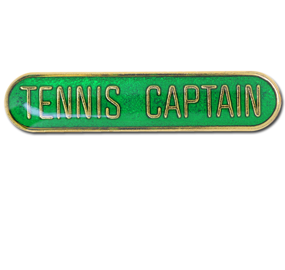 Tennis Captain Rounded Edge Bar Badge