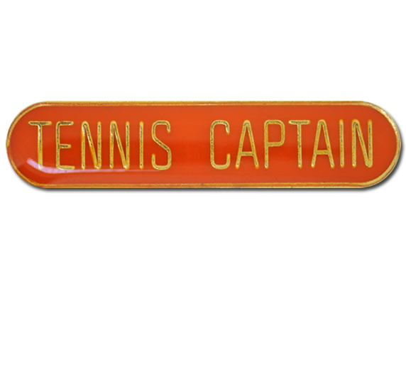 Tennis Captain Rounded Edge Bar Badge