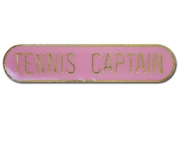 Tennis Captain Rounded Edge Bar Badge