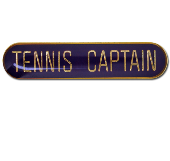 Tennis Captain Rounded Edge Bar Badge