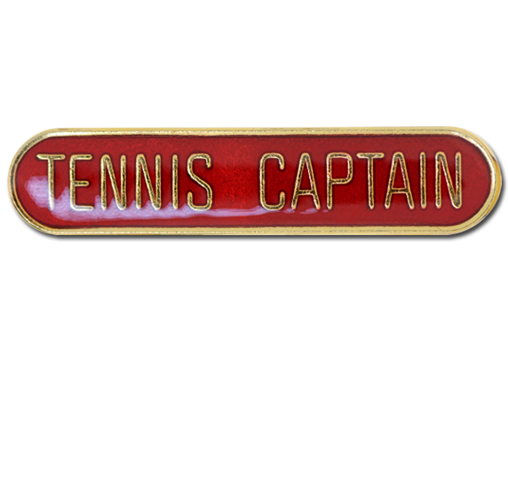 Tennis Captain Rounded Edge Bar Badge