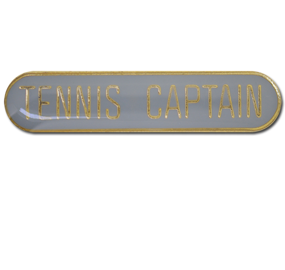 Tennis Captain Rounded Edge Bar Badge