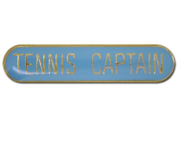 Tennis Captain Rounded Edge Bar Badge