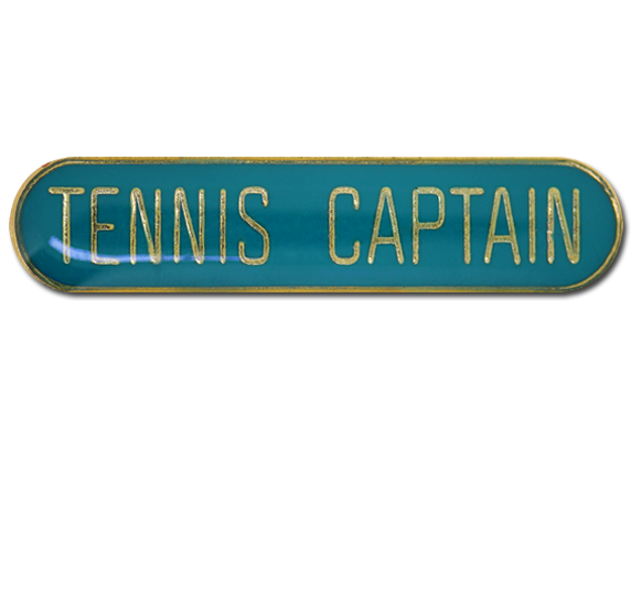 Tennis Captain Rounded Edge Bar Badge