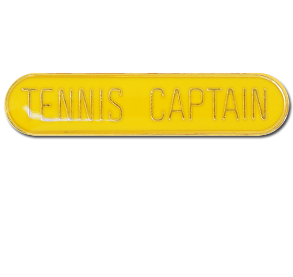 Tennis Captain Rounded Edge Bar Badge