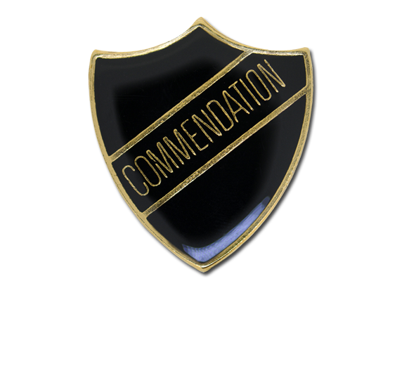 Commendation Enamelled Shield Badge