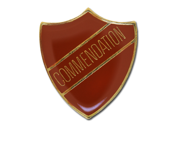 Commendation Enamelled Shield Badge