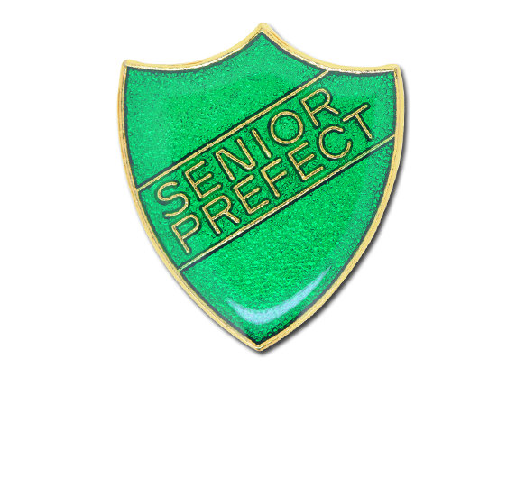 Head Prefect Pin Badge in Green Enamel Shield 