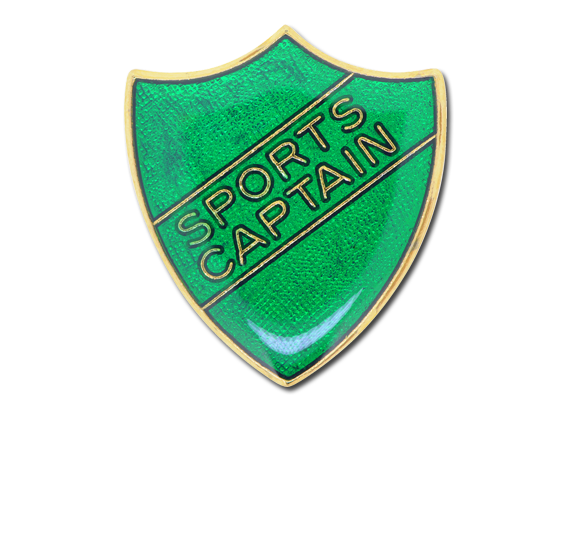 Sports Captain Enamelled Shield Badge