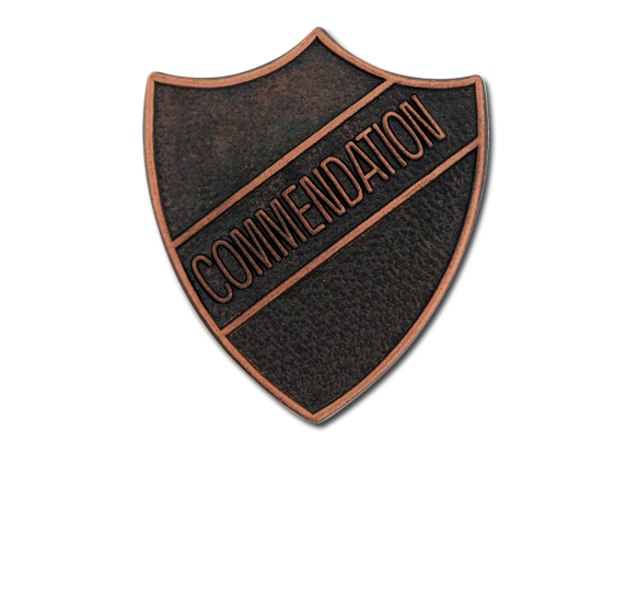 Commendation Metal Shield Badge