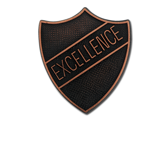 Excellence Metal Shield Badge