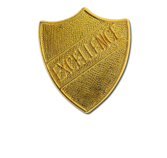 Excellence Metal Shield Badge