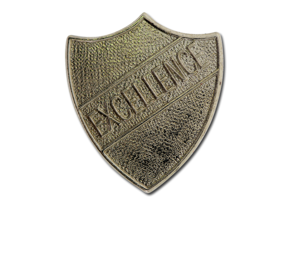 Excellence Metal Shield Badge