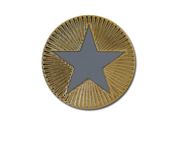 Enamelled Plain Star Round Badge