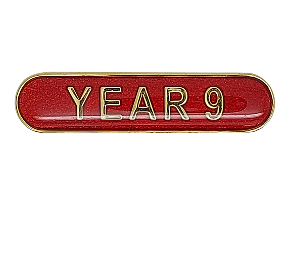 Year 9 Rounded Edge Bar Badge