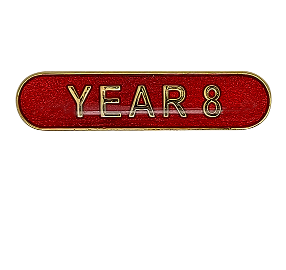 Year 8 Rounded Edge Bar Badge