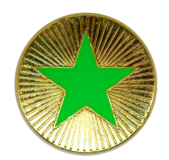 Neon Enamelled Plain Star Round Badge