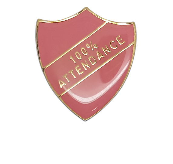 100% Attendance Shield Badge