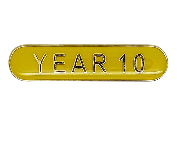 Year 10 Rounded Edge Bar Badge
