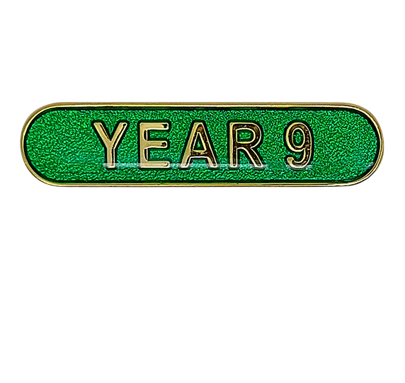 Year 9 Rounded Edge Bar Badge